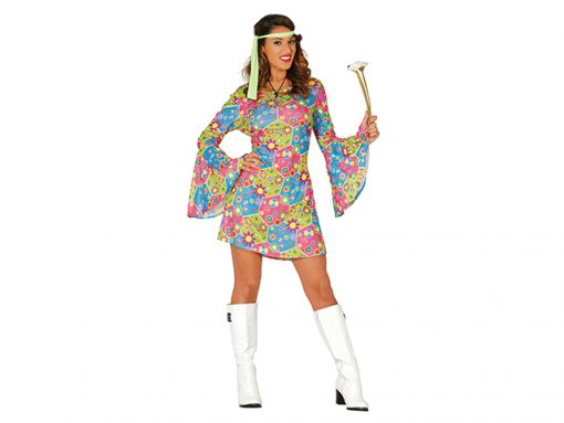 Disfraz Hippie Flower Power mujer
