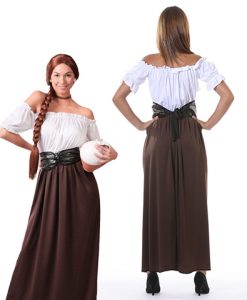Disfraz de posadera medieval para mujer
