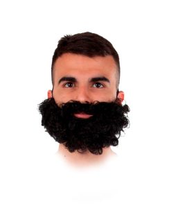 Barba negra con pelo rizado