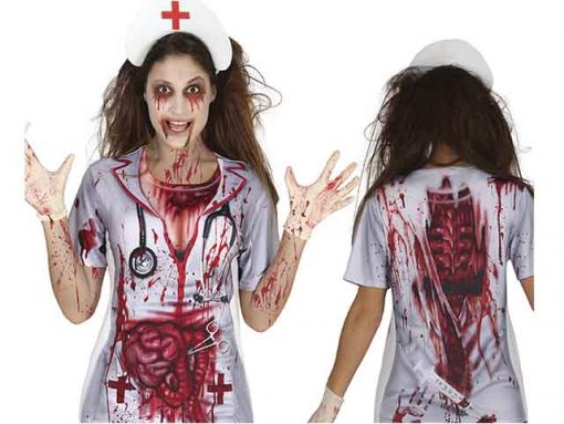 camiseta de zombie mujer