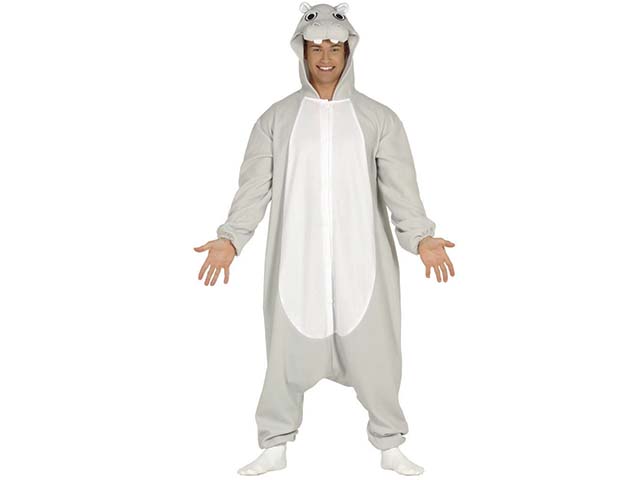 Disfraz de hipopotamo gris