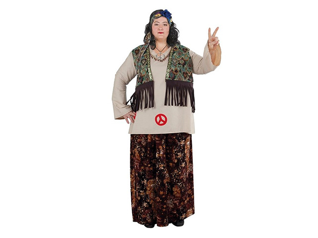 Aumentar Dos grados Mierda Disfraz de Hippie XL con chaleco para mujer - Disfraces No solo fiesta