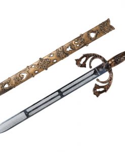 Espada de guerrero medieval con funda