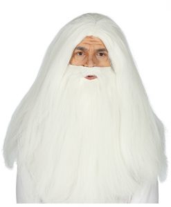 Peluca y barba blancas largas