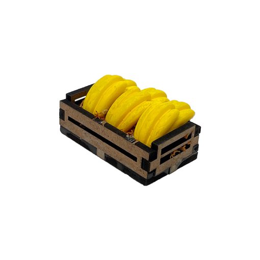 Caja con plátanos en miniatura