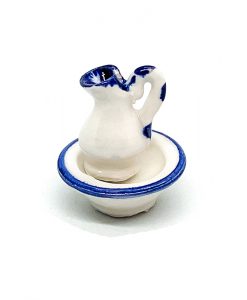 Jarra y Palangana de cerámica en miniatura