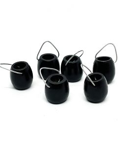Calderitos de madera en miniatura negros (6 uds.)