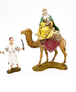 Reyes Magos a camello con pajes Moranduzzo 10cm 2