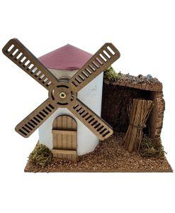 Molino blanco eléctrico para belén