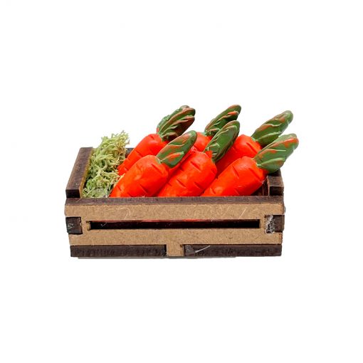 Caja de zanahorias en miniatura