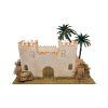 Castillo blanco con palmeras para belén