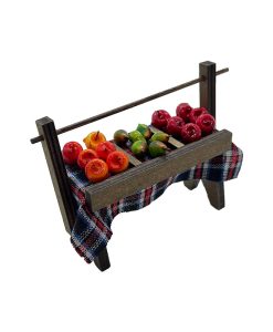 Mesa con frutas y verduras para belén
