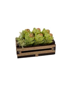 Caja con alcachofas, miniatura para belén