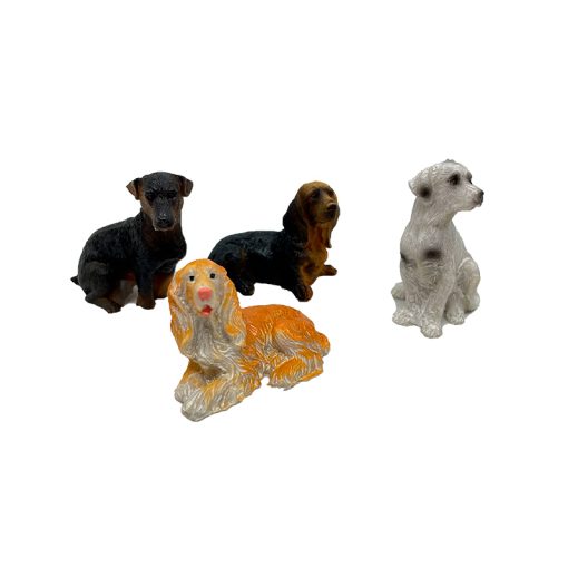 Figura perro miniatura 3,5 cm de resina para belenes
