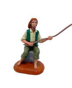 Pescador con caña 8 cm Oliver durexina, figura para belenes