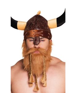 Barba vikingo con trenzas para hombre