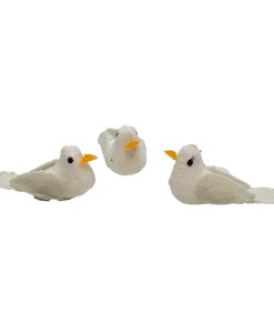 Pájaro blanco en miniatura para belén