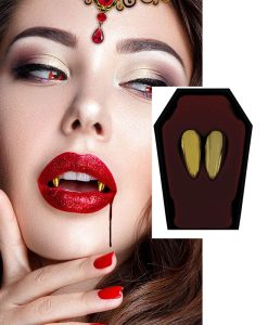 Colmillos dorados postizos