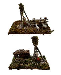 Fogata LED rústica surtida