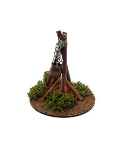 Fogata eléctrica con luz flama para belén