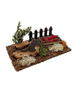 Huerto con ratón para belenes