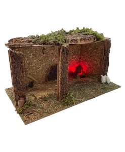 Portal de corcho con luz LED para figuras de 7 a 10 cm.