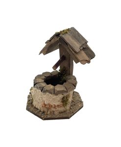 Pozo madera decorado para belenes